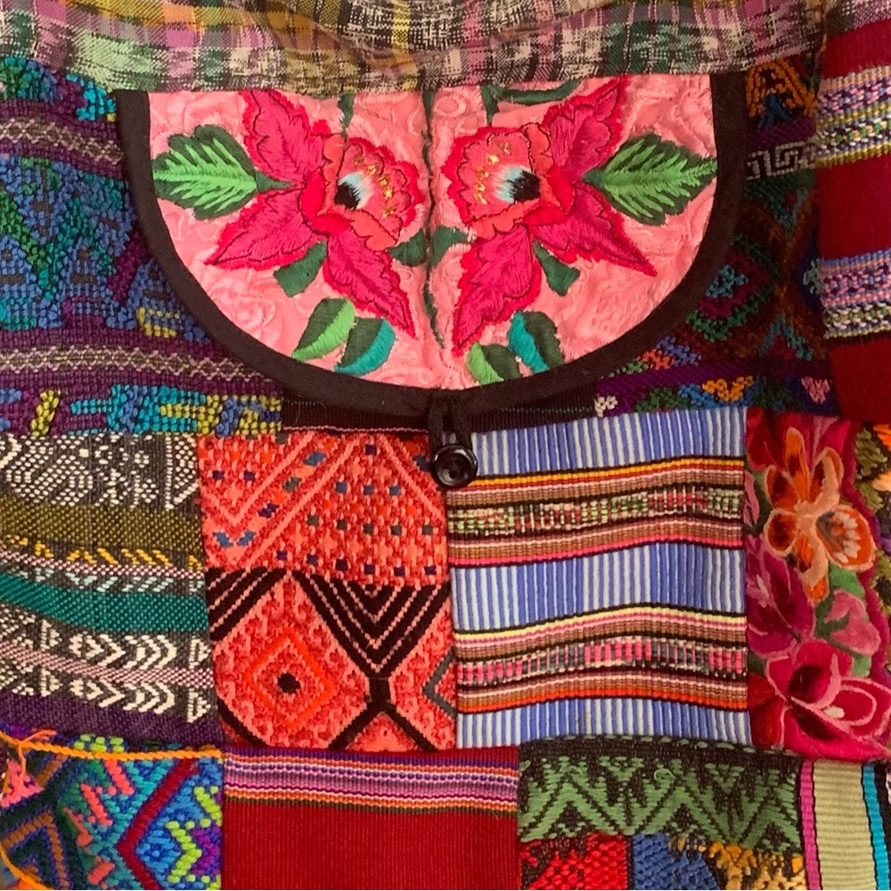 Bohemian Patchwork Embroidered Multicolored Large… - image 3